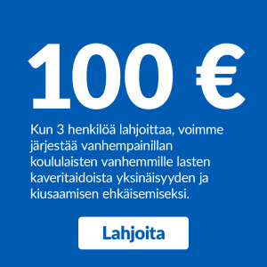 Lahjoita 100 €